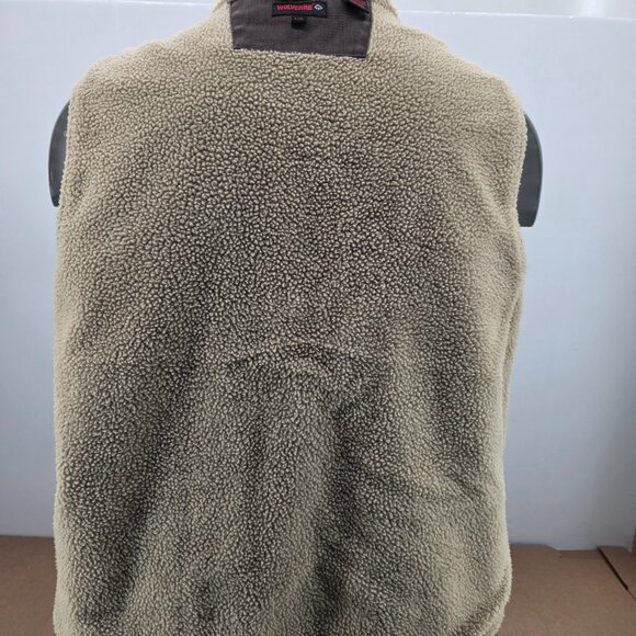 Wolverine Mens Canvas Vest Sherpa Lined Faded Brown Full Zip Size Large - Picture 7 of 10